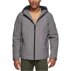 image:imageTommy Hilfiger Mens Filled Soft Shell Hooded Open Bottom Jacket With Full Sherpa LiningNew Heather Gre