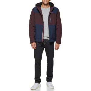 image:imageTommy Hilfiger Mens Filled Soft Shell Hooded Open Bottom Jacket With Full Sherpa LiningPortNavy Combo