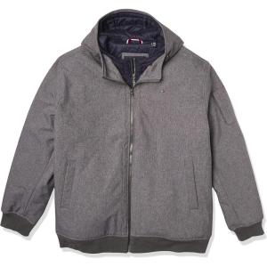 image:imageTommy Hilfiger Mens Soft Shell Fashion Bomber With Contrast Bib and HoodHeather GreyNavy