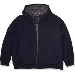 image:imageTommy Hilfiger Mens Soft Shell Fashion Bomber With Contrast Bib and HoodNavyDark Grey
