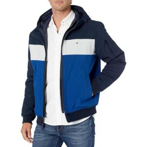 image:imageTommy Hilfiger Mens Soft Shell Fashion Bomber With Contrast Bib and HoodRoyal Blue Combo