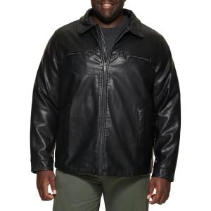 image:imageDockers Mens James Faux Leather Jacket Regular Big amp Tall SizesBlack W Chest Zip