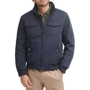 image:imageDockers Mens James Faux Leather Jacket Regular Big amp Tall SizesNavy W Chest Zip