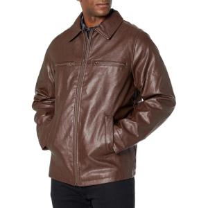 image:imageDockers Mens James Faux Leather Jacket Regular Big amp Tall SizesSienna Brown W Chest Zip