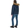 image:imageWomens Short Puffer Jacket With Removable Faux Fur Trimmed HoodNavy Multi