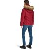 image:imageWomens Short Puffer Jacket With Removable Faux Fur Trimmed HoodRouge