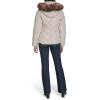 image:imageWomens Short Puffer Jacket With Removable Faux Fur Trimmed HoodWhite Sand