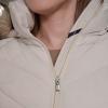 image:imageWomens Short Puffer Jacket With Removable Faux Fur Trimmed HoodWhite Sand