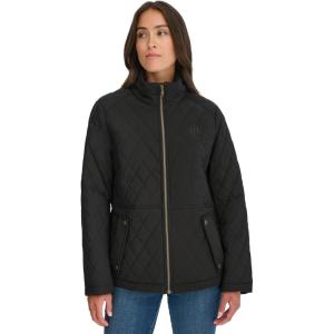 image:imageTommy Hilfiger Womens Brass Hardware Transitional Barn Jacket Quilted CoatBlack