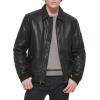 image:imageTommy Hilfiger Adaptive Mens Tommy Hilfiger Mens Smooth Lamb Touch Faux Leather Unfilled BomberBlack Laydown Collar