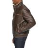 image:imageTommy Hilfiger Adaptive Mens Tommy Hilfiger Mens Smooth Lamb Touch Faux Leather Unfilled BomberBrown Sherpa Collar