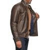 image:imageTommy Hilfiger Adaptive Mens Tommy Hilfiger Mens Smooth Lamb Touch Faux Leather Unfilled BomberBrown Sherpa Collar