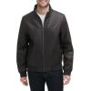 image:imageTommy Hilfiger Adaptive Mens Tommy Hilfiger Mens Smooth Lamb Touch Faux Leather Unfilled BomberDark Brown