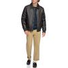 image:imageTommy Hilfiger Adaptive Mens Tommy Hilfiger Mens Smooth Lamb Touch Faux Leather Unfilled BomberDark Brown Laydown Collar