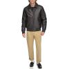 image:imageTommy Hilfiger Adaptive Mens Tommy Hilfiger Mens Smooth Lamb Touch Faux Leather Unfilled BomberDark Brown Laydown Collar