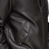 image:imageTommy Hilfiger Adaptive Mens Tommy Hilfiger Mens Smooth Lamb Touch Faux Leather Unfilled BomberDark Brown Laydown Collar