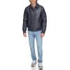 image:imageTommy Hilfiger Adaptive Mens Tommy Hilfiger Mens Smooth Lamb Touch Faux Leather Unfilled BomberNavy Laydown Collar