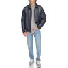 image:imageTommy Hilfiger Adaptive Mens Tommy Hilfiger Mens Smooth Lamb Touch Faux Leather Unfilled BomberNavy Laydown Collar
