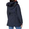 image:imageTommy Hilfiger Womens Fur Hood Long Puffer Zip Up Belt at Waist JacketNavy