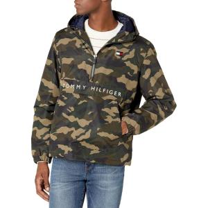 image:imageTommy Hilfiger Adaptive Mens Performance Fleece Lined Hooded Popover JacketCamouflage