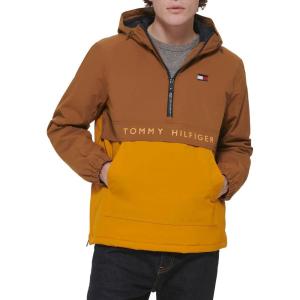 image:imageTommy Hilfiger Adaptive Mens Performance Fleece Lined Hooded Popover JacketNuthatchGold