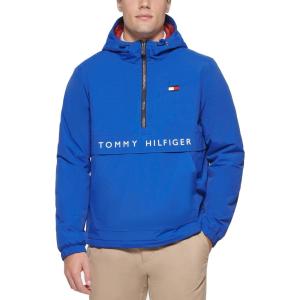 image:imageTommy Hilfiger Adaptive Mens Performance Fleece Lined Hooded Popover JacketRoyal Blue