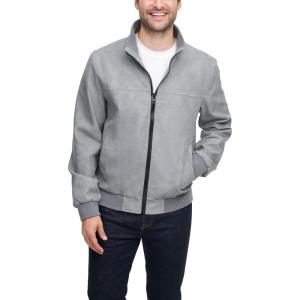 image:imageTommy Hilfiger Adaptive Mens Tommy Hilfiger Mens Smooth Lamb Touch Faux Leather Unfilled BomberLight Grey Unfilled