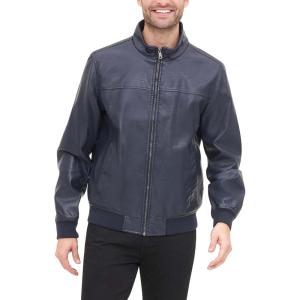 image:imageTommy Hilfiger Adaptive Mens Tommy Hilfiger Mens Smooth Lamb Touch Faux Leather Unfilled BomberNavy