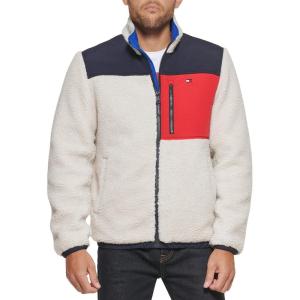 image:imageTommy Hilfiger Mens Contrast Sherpa Stand Collar JacketCream