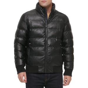 image:imageTommy Hilfiger Mens Midweight Quilted Faux Leather BomberBlack