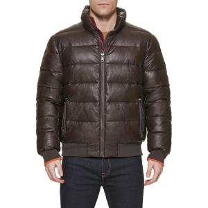 image:imageTommy Hilfiger Mens Midweight Quilted Faux Leather BomberSaddle