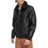 image:imageLevis Mens Faux Leather Aviator Bomber Jacket With Sherpa CollarBlack