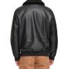 image:imageLevis Mens Faux Leather Aviator Bomber Jacket With Sherpa CollarBlack