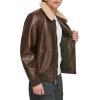 image:imageLevis Mens Faux Leather Aviator Bomber Jacket With Sherpa CollarBrown