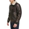 image:imageLevis Mens Faux Leather Aviator Bomber Jacket With Sherpa CollarDark Brown