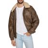 image:imageLevis Mens Faux Leather Aviator Bomber Jacket With Sherpa CollarLight Brown