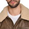 image:imageLevis Mens Faux Leather Aviator Bomber Jacket With Sherpa CollarLight Brown