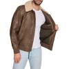 image:imageLevis Mens Faux Leather Aviator Bomber Jacket With Sherpa CollarLight Brown