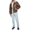 image:imageLevis Mens Faux Leather Aviator Bomber Jacket With Sherpa CollarLight Brown