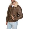 image:imageLevis Mens Faux Leather Aviator Bomber Jacket With Sherpa CollarLight Brown