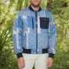 image:imageLevis Mens Levis Mens Diamond Quilted Bomber JacketLight Blue Print