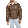 image:imageLevis Mens Faux Leather Aviator Bomber Jacket With Sherpa CollarLight Brown