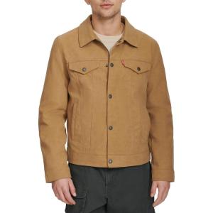image:imageLevis Mens Faux Leather Classic Trucker JacketTan Faux Suede