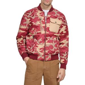 image:imageLevis Mens Levis Mens Diamond Quilted Bomber JacketKhakiRed Camo