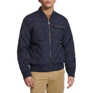 image:imageLevis Mens Levis Mens Diamond Quilted Bomber JacketNavy Dry Touch Nylon