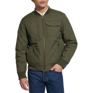 image:imageLevis Mens Levis Mens Diamond Quilted Bomber JacketOlive Dry Touch Nylon