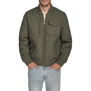 image:imageLevis Mens Levis Mens Diamond Quilted Bomber JacketSage Green