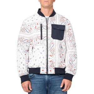 image:imageLevis Mens Levis Mens Diamond Quilted Bomber JacketWhiteNavy Bandana
