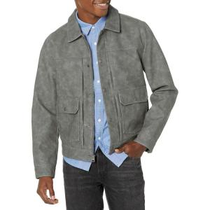 image:imageLevis Mens Lightweight Trucker Shirt JacketLight Grey Faux Nubuck