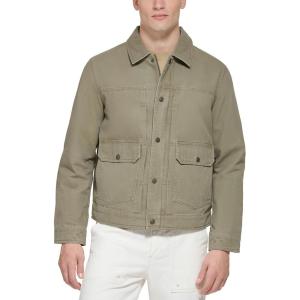 image:imageLevis Mens Lightweight Trucker Shirt JacketLight Olive Cotton Canvas